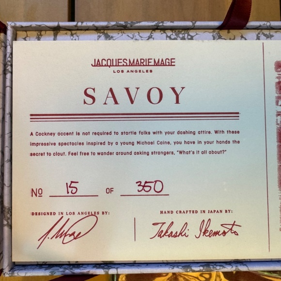 ✧ Jacques Marie Mage Savoy Matte Black 15/350 Glasses Excellent Condition - Picture 8 of 10